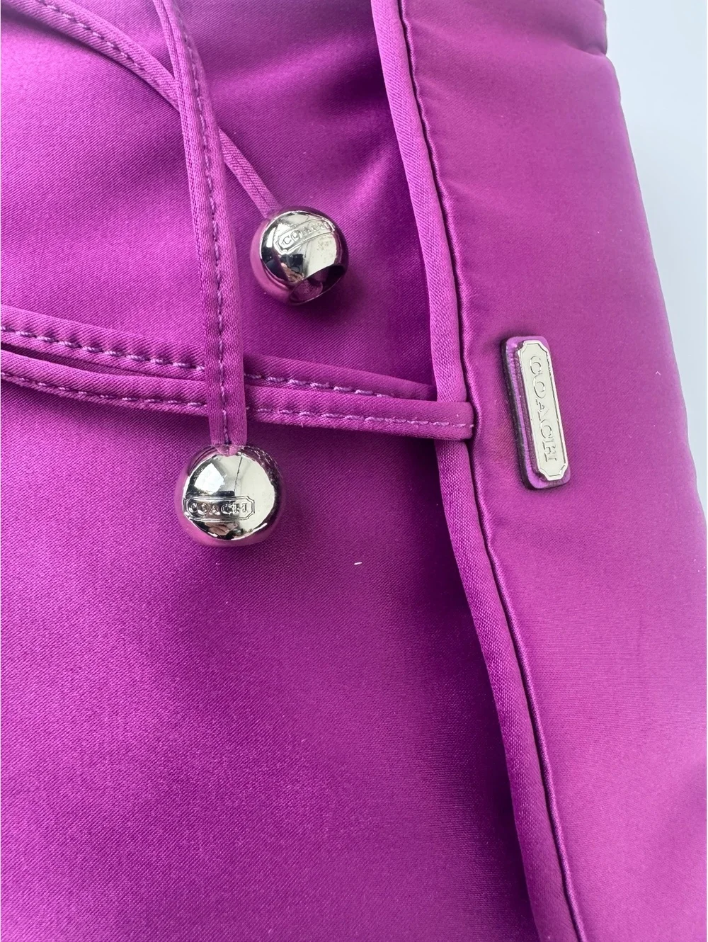Coach Mulberry Satin Travel Jewelry Roll Organizer Case F66561